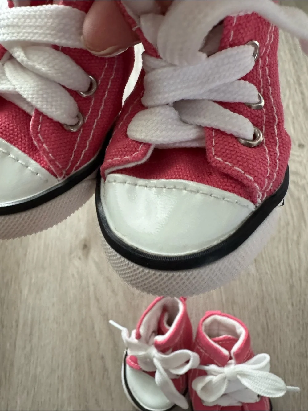 Dog Sneakers Pink Canvas Puppy Shoes Set of 4 Size 5 Non-Slip Paw Boots